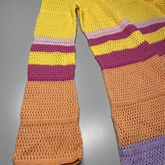 NEW CALITTANA Women’s Mabel Crochet Cover-Up Dress Multicolor Hoodie XS/S - Picture 2 of 7